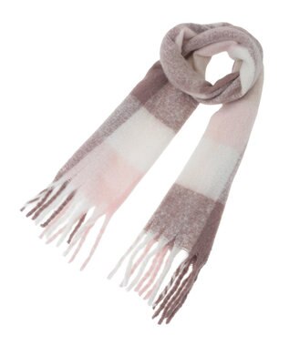 earth music&ecology ブロックチェックマフラー Pink