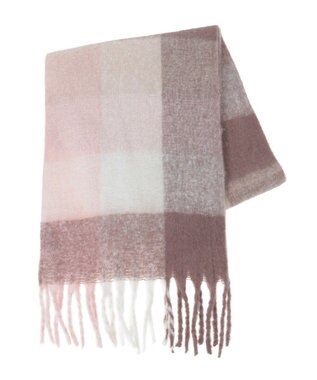 earth music&ecology ブロックチェックマフラー Pink