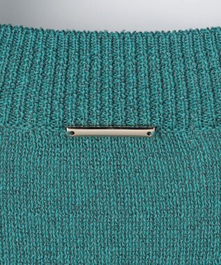 自由区 【アンサンブル対応】ペーパーコットンニット カーディガン ターコイズ