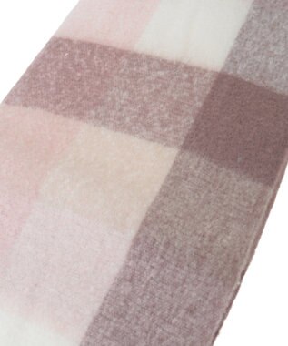 earth music&ecology ブロックチェックマフラー Pink