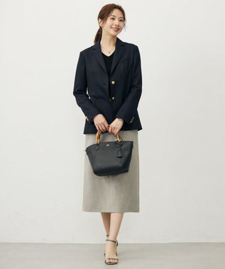 J.PRESS LADIES L Shineシャンブレーツイル スカート グレー系