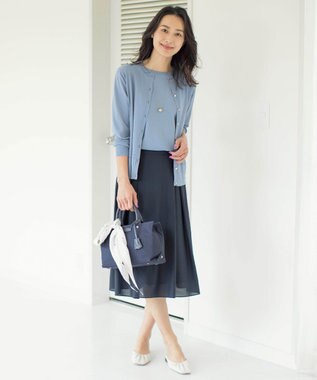 J.PRESS LADIES 小紋 プリント 剣先 スカーフ ホワイト系5