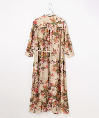 自由区 S ボタニカルプリント ワンピース ライトベージュ系