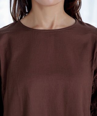 Tiaclasse 【洗える】コットンエンブロイダリーブラウス ブラウン