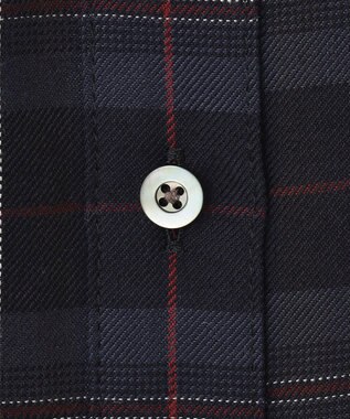 J.PRESS LADIES S 【洗える】クリアチェック バンドカラー ブラウス ネイビー系3