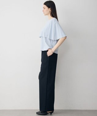 ICB L 【CLASSY.掲載】サマーレノクロス ワイドパンツ ネイビー×ブラック