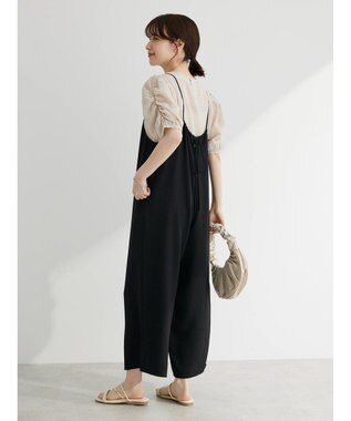 Green Parks 細ひもゆったりサロペット Black