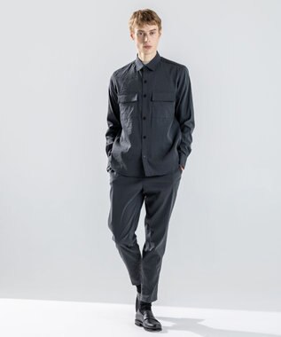 JOSEPH HOMME 新素材【ストレッチ】グレインウェーブストレッチ ドロスト付テーパードパンツ / PEGG CONVERTIBLE グレー系