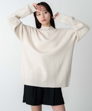 WEGO 【ユニセックス着用ITEM】ミラノリブモックネックプルオーバー ホワイト