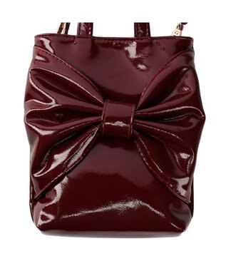 ROOTOTE 0670【直営店限定:ミニショルダー】ベビールーエナメルリボン-A 04：ワイン