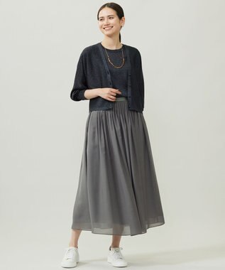 自由区 【カタログ掲載】カラーミックスラメ カーディガン ネイビー