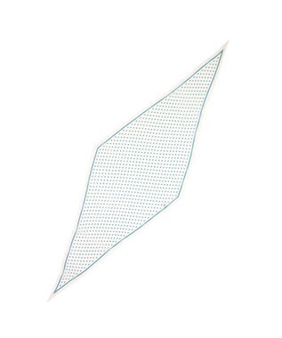 Marca ＜洗えるシルク＞ドット 菱形スカーフ Marcaオリジナル ウォッシャブルシルクローン オフホワイト×ブルーグリーン