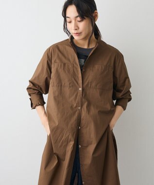 CRAFT STANDARD BOUTIQUE バンドカラーロングシャツチュニッ Brown