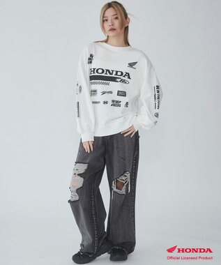 WEGO 別注Hondaプルオーバービッグスウェット ホワイト