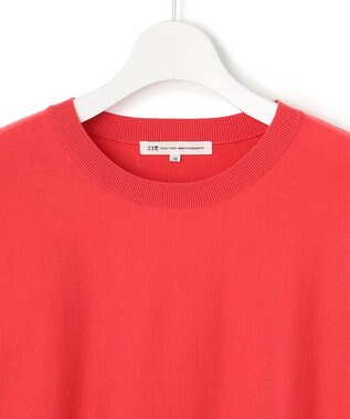 23区 【洗える】テンセルストレッチ ドルマン ニット オレンジ系