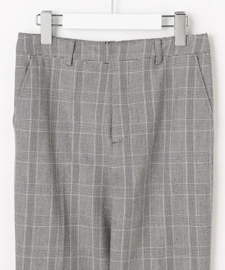 J.PRESS LADIES L アルガンシルク チェック テーパード パンツ ライトグレーチェック系