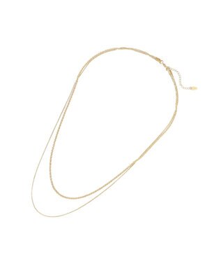 AMERICAN HOLIC 【ステンレス】モールライクチェーン２連ネックレス Gold