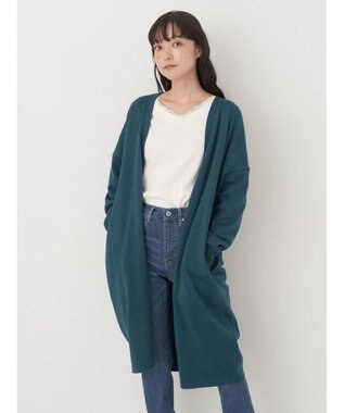 earth music&ecology ニュアンスロングカーディガン Blue Green