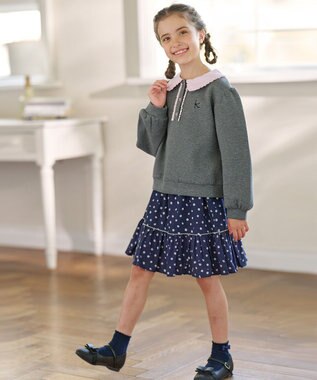 組曲 KIDS 【150-160㎝】ダンボールニット トレーナー グレー系