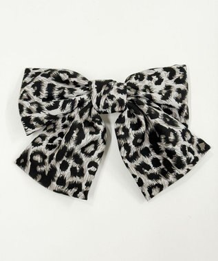 WEGO LレオパードBIGリボンバレッタ グレー