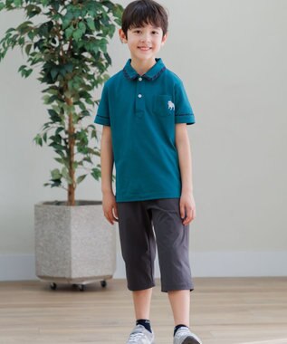 J.PRESS KIDS 【100-130cm】カノコ バックブル 半袖ポロシャツ グリーン系