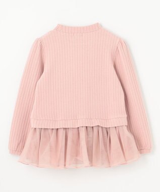 ANY KIDS ふくれジャガードリボンチュニック ピンク