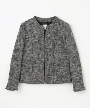 ANY L ツイードミックスジャケット ネイビー×オフ