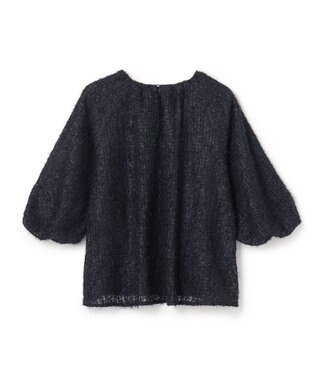 UNFILO L エアリーヤーン ギャザーブラウス ネイビー