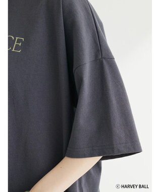 Green Parks Ｓｍｉｌｅｙ　Ｆａｃｅ／スマイル＋ロゴＢｉｇＴシャツ Charcoal Gray