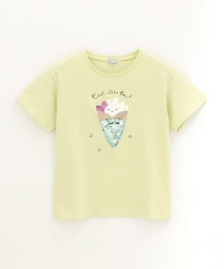 ANY KIDS ミラクルスパンコール 半袖 Tシャツ ライム×クレープ