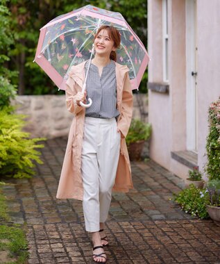 ANY SIS 【洗える】スキッパーイージー シャツ モノトーンギンガム