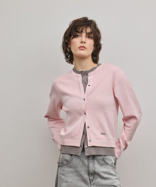 GRACE CONTINENTAL レイヤード風ニットカーディガン ピンク