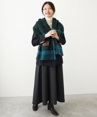 nitorito 【UNISEX】stamp チェック柄 3WAY ストール green