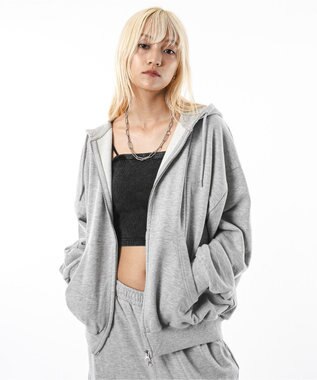 WEGO 【ユニセックス着用ITEM】バルーンBIGダブルZIPパーカー 杢グレー