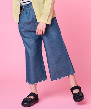 ANY KIDS デニム ワイド パンツ ネイビー