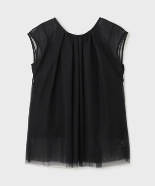 GRACE CONTINENTAL チュールタックノースリーブ ブラック