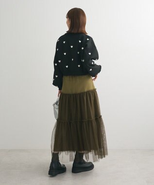 Green Parks ・ｓｗｉｎｇ　ｂｙ　ハート刺繍ニット Black