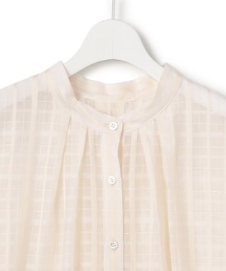 23区 【先行予約】シャドーシアーチェック 2WAY ブラウス アイボリー系