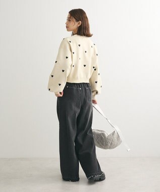 Green Parks ・ｓｗｉｎｇ　ｂｙ　ハート刺繍ニット Black