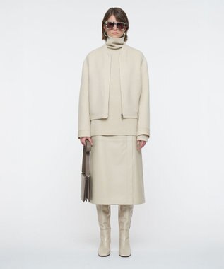 JOSEPH リニアダブルフェイスウールジャケット Ivory/Affogato