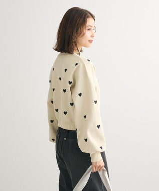 Green Parks ・ｓｗｉｎｇ　ｂｙ　ハート刺繍ニット Black