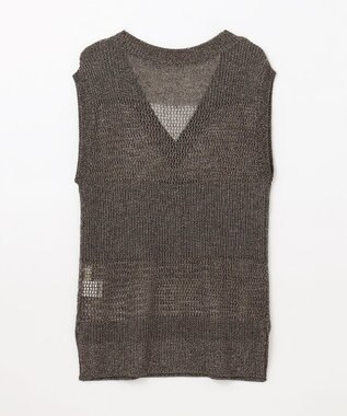 GRACE CONTINENTAL ラメメッシュニットトップ ゴールド