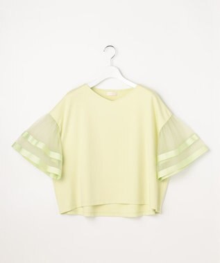 ANY SIS ゆるVネックチュールフリル袖 プルオーバー