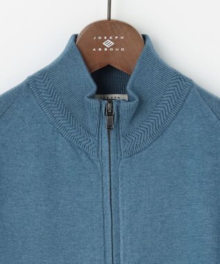 JOSEPH ABBOUD 【チクチクしない/イージーケア/3シーズン対応/サスティナブル】SNOWY  スタンドジップカーディガン ターコイズブルー系