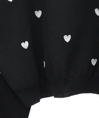 Green Parks ・ｓｗｉｎｇ　ｂｙ　ハート刺繍ニット Black