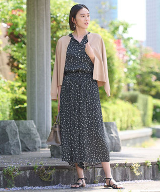 自由区 【洗える・XSサイズあり】クレープストレッチ カーディガン キャメル系