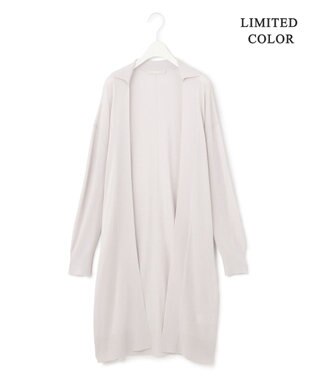 ICB 【WEB限定カラーあり・洗える】シンセティックハイゲージ  ロングカーディガン ライトグレー系［WEB限定］