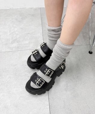WEGO 厚底ハトメベルトスポサン ブラック