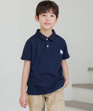 J.PRESS KIDS 【100-130cm】カノコ バックブル 半袖ポロシャツ ネイビー系