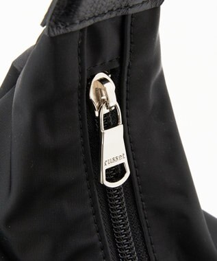 russet クラウズナイロンラウンドビッグショルダーバッグ(CE-1292) Black2（シルバー金具）